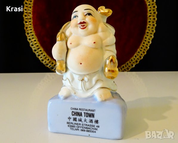 Смеещият се Буда порцеланова статуетка,злато. , снимка 7 - Статуетки - 38407353