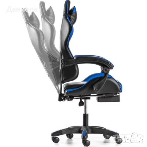 copy of Геймърски стол с регулируема височина, лумбална възглавница и метална основа, снимка 3 - Столове - 53243189