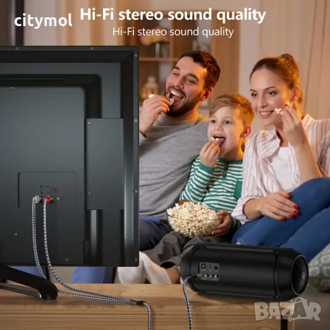 Аудио кабел USB-C мъжки към 2 RCA мъжки кабел, позлатени контакти, алуминиеви глави, 1 метър, снимка 11 - Други - 50980700