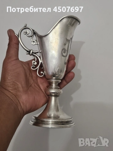 Посребрена Чоша - потир, около 1900г., снимка 5 - Антикварни и старинни предмети - 53142281