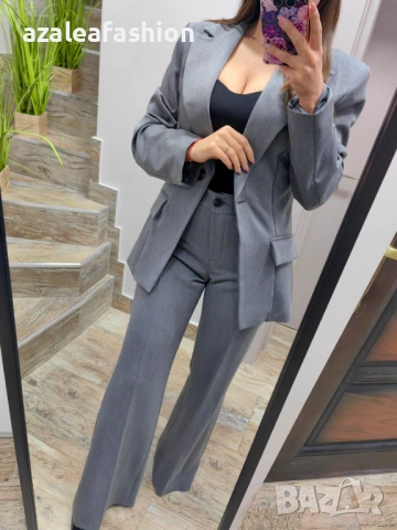 Сив дамски костюм, снимка 9 - Костюми - 53082648