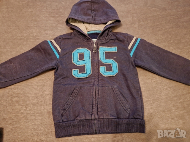 2-3г 98см суитчър, горницас качулка и цип, без следи от употреба 