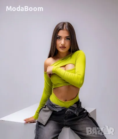 Зелено дамско боди, снимка 5 - Потници - 48008867