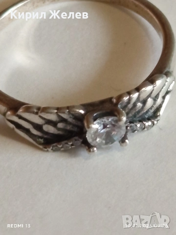 Сребърен пръстен АНГЕЛСКИ КРИЛА символика на нежност,защита и изящество 52670, снимка 7 - Пръстени - 53051002