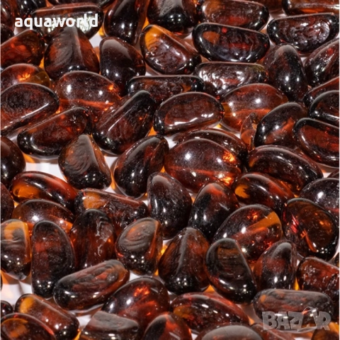 "ПРОМОЦИЯ" Стъклени камъчета кафяви, снимка 2 - Оборудване за аквариуми - 52413449