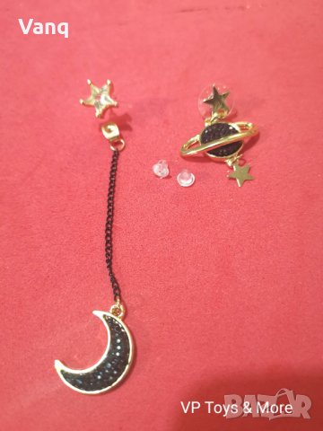 Небесни асиметрични обеци, снимка 3 - Обеци - 34777778