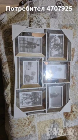 Огледална рамка за снимки за колаж в бяло и черно 6 бр. Снимки