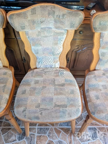 ✨Комплект от 5 масивни дървени столове (дърворезба)✨, снимка 3 - Столове - 50596043