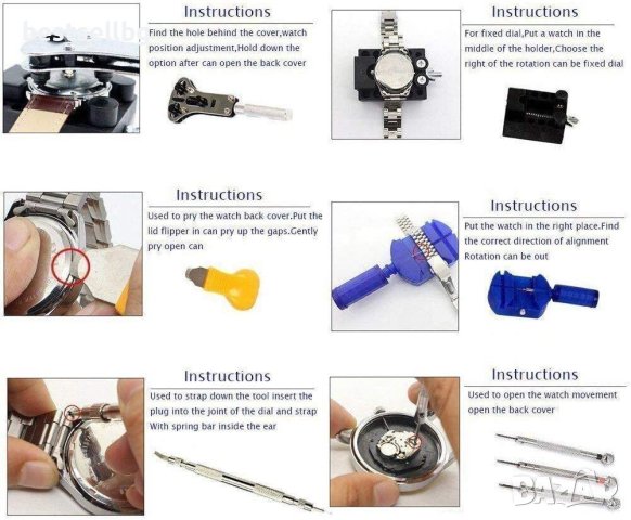 Професионален часовникарски комплект за ремонт часовници инструменти, снимка 4 - Други инструменти - 40819478