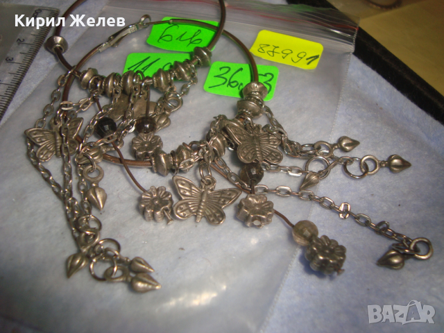 ПОСРЕБРЕНИ СТАРИ КРАСИВИ ОБЕЦИ ХАЛКИ с ФИГУРАЛНИ ВИСУЛКИ 87991, снимка 6 - Обеци - 36540692