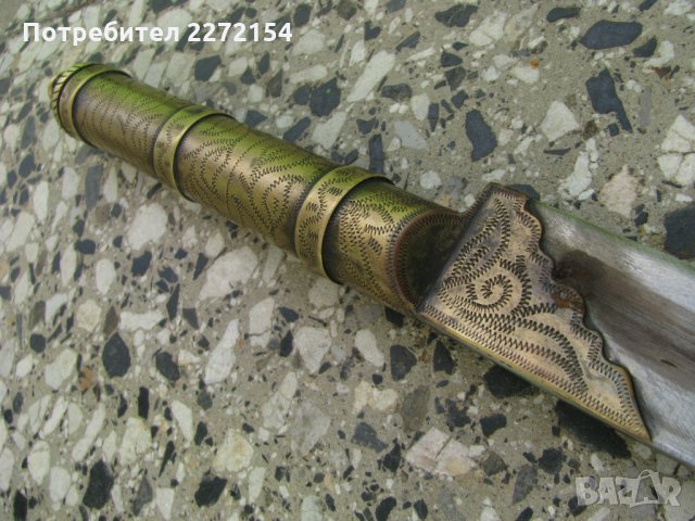 Ятагановиден нож каракулак дамаск-1858г, снимка 6 - Антикварни и старинни предмети - 34842236