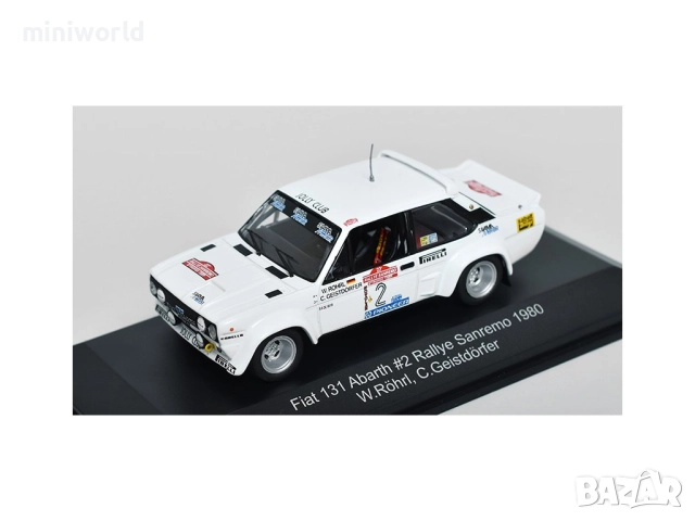 Fiat 131 Abarth n.2 Rallye Sanremo 1980 Rohrl/Geistdorfer - мащаб 1:43 на CMR нов в PVC кейс