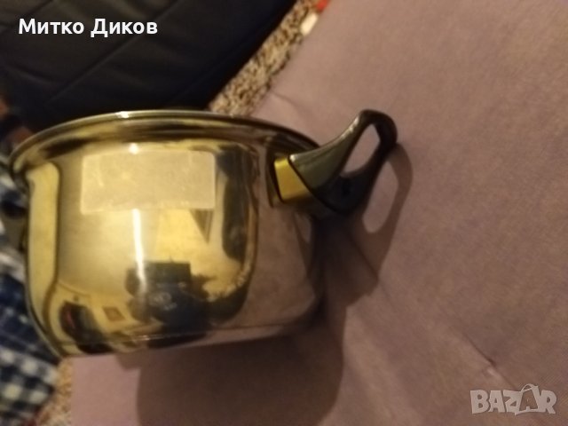 Telekom Germany Оригинал Тенджера с капак със златно покритие Н-170 фи-95 мм-2 литра, снимка 6 - Съдове за готвене - 43560509