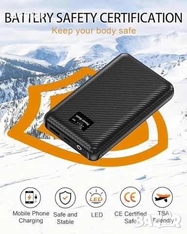 QLWY-MQ Електрическа отопляема жилетка за мъже с батерия, XXL, черна, снимка 4 - Други - 51732617