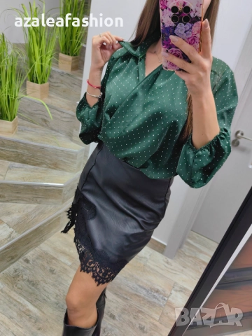 Дамски сет боди с кожена пола, снимка 2 - Комплекти - 52864262