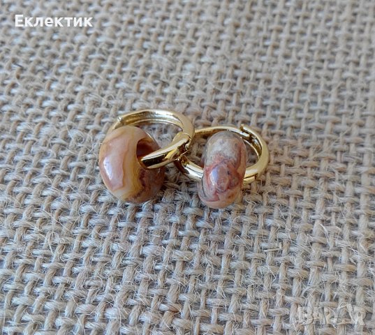 Обеци халки с полускъпоценни камъни, снимка 12 - Обеци - 38063617