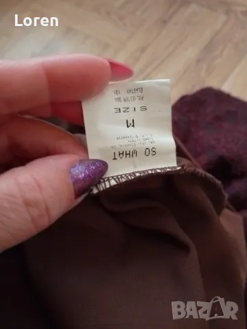 🦋So What🦋Елегантна пола от джинс и дантела вишнево кафяв цвят, снимка 3 - Поли - 49845003