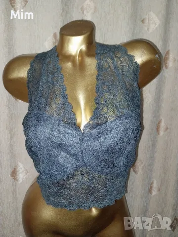 Soaked M / L Дантелен сив топ / бралетка/, снимка 5 - Корсети, бюстиета, топове - 48565066
