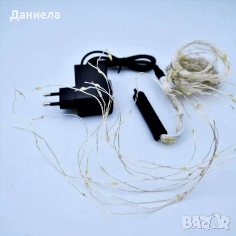 Декоративен сноп от 200 LED светлини, 100-240 V с щепсел, топло бяла светлина., снимка 9 - Декорация за дома - 52432165