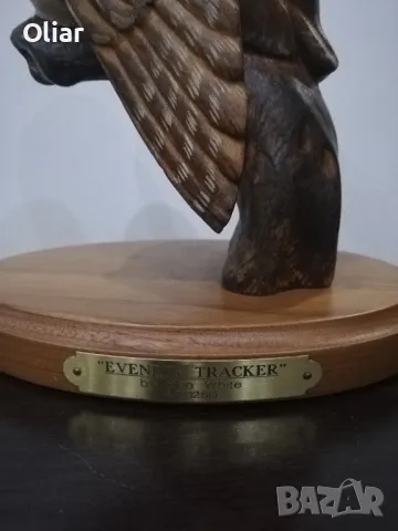 Дървена скулптура на бухал., снимка 4 - Антикварни и старинни предмети - 50293197