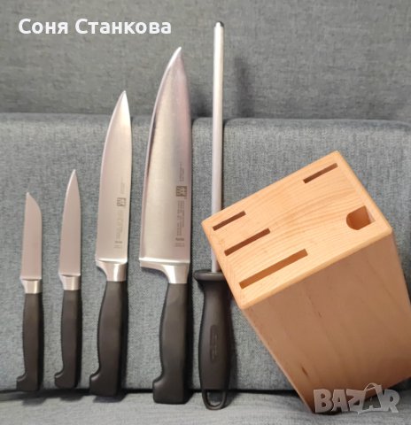 ZWILLING - FOUR STAR - Луксозен комплект кухненски ножове с блок, снимка 4 - Прибори за хранене, готвене и сервиране - 43182721