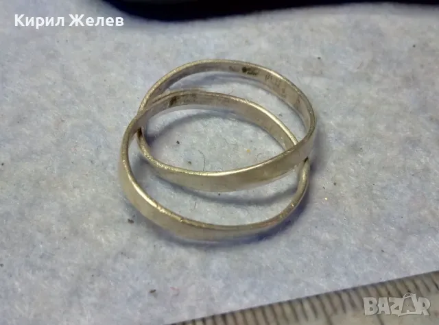 ДВА ПРЪСТЕНА в ЕДНО РЯДЪК ВИНТИДЖ АРТ МОДЕЛ ДВОЕН СРЕБЪРЕН ПРЪСТЕН Тип ХАЛКА СРЕБРО 925 ПРОБА 49869, снимка 8 - Пръстени - 49605739