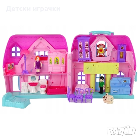 Къща за кукли семейство кукли с куче и мебели, музикална , снимка 13 - Кукли - 52778026