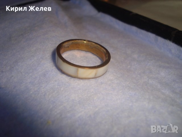 СТАР БРОНЗОВ СЕДЕФЕН АРТ ДЕКО ПРЪСТЕН Тип ХАЛКА МАЙСТОРСКА РЪЧНА ИЗРАБОТКА със СЕДЕФ 27609, снимка 8 - Антикварни и старинни предмети - 37412639