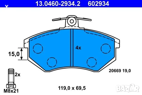 TRUSTING 151.0 ПРЕДНИ НАКЛАДКИ AUDI 80, 90, 100, 200, A4, Coupe, Quattro 1977-2001 OE 8D0698151L    