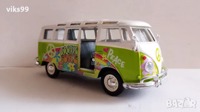 Volkswagen Samba Van Hippie Line Maisto 1:25, снимка 7 - Колекции - 48963581