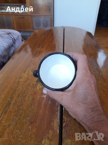 Старо емайлирано канче,чаша #13, снимка 4 - Други ценни предмети - 52065442