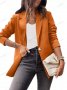 Ново дамско едноцветно ежедневно сако с дълъг ръкав, 8цвята - 023, снимка 3