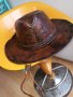 краварска южноамериканска ловна шапка  дебела телешка кожа седяла  за украса, снимка 1