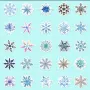 50 бр снежинка снежинки Коледни самозалепващи лепенки стикери за украса декор картонена торта др, снимка 9