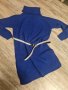 Синя плетена рокля туника, снимка 2