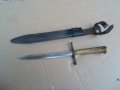 Рядък старинен,винтидж нож,щик.кортик,рогова дръжка,с кания, снимка 2