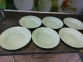 11 евро, за 6 броя нови чинии, марка Luminarc, дълбоки, 22 см диаметър, светло зелени , снимка 1