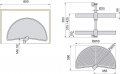 Emuca - Въртящ се обков с рафт за кухненски ъглов шкаф, Въртящ се обков полукръг Ø750мм, снимка 2