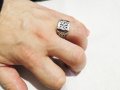 Мъжки сребърен пръстен, Старинен сребърен пръстен с викингски възел - символът на вечноста.