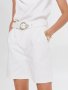Бели къси панталонки XS/34 бермуди басти ръб висока талия колан MOHITO , снимка 2