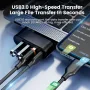 4-портов USB 3.0 хъб сплитер въртящ се на 180°, за лаптоп, таблет, принтер, снимка 4