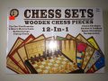 Комплект шах и табла и много други игри 12 в 1, снимка 1 - Образователни игри - 27198318