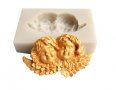 2 глави ангели деца силиконов молд форма декорация торта фондан кръщене пита украса , снимка 1 - Форми - 27510885