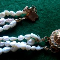 Стара гривна от естествени бели речни перли, снимка 9 - Антикварни и старинни предмети - 43528604