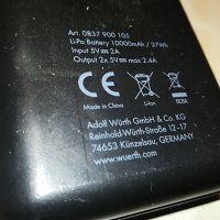 WURTH 10.8 MINI POWER BANK-LI-PO BATTERY 10000mah-GERMANY 1610222007, снимка 15 - Външни батерии - 38350166