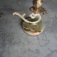 Италиански свещник бронз и оникс, снимка 5 - Декорация за дома - 42986879