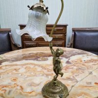 Превъзходна антикварна френска бронзова нощна лампа , снимка 3 - Антикварни и старинни предмети - 43365826