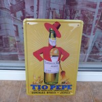 Метална табела алкохол Tio Pepe вино реклама Испания винарна, снимка 1 - Рекламни табели - 43032292