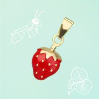 14К Висулка от 14 каратово злато ягода ягодка чарм , снимка 1 - Колиета, медальони, синджири - 43246124