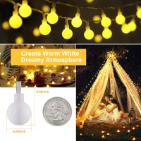 Minetom Mini Globe String Lights,20 м/200 LED лампи/8 режима/дистанционно/IP44, топ, снимка 5 - Лед осветление - 43482167